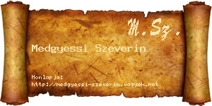 Medgyessi Szeverin névjegykártya